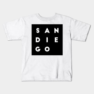 San Diego | Black square letters Kids T-Shirt